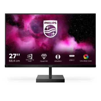 Philips C Line 276C8 00 monitor komputerowy 68,6 cm (27") 2560 x 1440 px Quad HD LCD Czarny