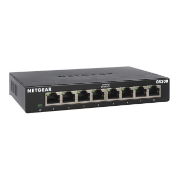 NETGEAR GS308-300PES łącza sieciowe Nie zarządzany L2 Gigabit Ethernet (10 100 1000) Czarny