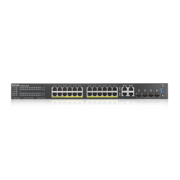 Zyxel GS2220-28HP-EU0101F łącza sieciowe Zarządzany L2 Gigabit Ethernet (10 100 1000) Obsługa PoE Czarny