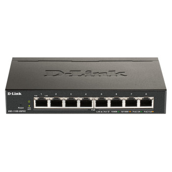 D-Link DGS-1100-08PV2 łącza sieciowe Zarządzany L2 L3 Gigabit Ethernet (10 100 1000) Obsługa PoE Czarny