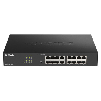 D-Link DGS-1100-16V2 łącza sieciowe Zarządzany L2 Gigabit Ethernet (10 100 1000) Czarny