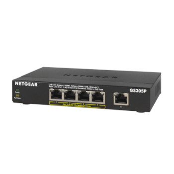 NETGEAR GS305Pv2 Nie zarządzany Gigabit Ethernet (10 100 1000) Obsługa PoE Czarny