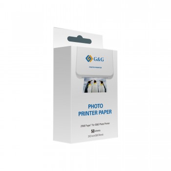 Papier fotograficzny ZINK GG-ZP023-50 do drukarek Canon, G&G, Huawei, HP, Polaroid, Xiaomi (50 mm x 76 mm, 50 szt)
