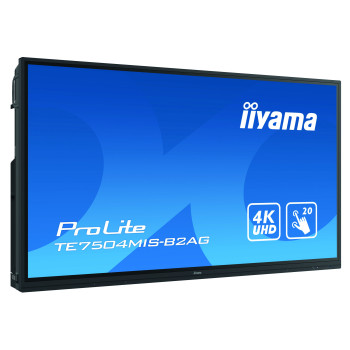 iiyama TE7504MIS-B2AG signage display Interaktywny płaski panel 190,5 cm (75") IPS Wi-Fi 350 cd m² 4K Ultra HD Czarny Ekran