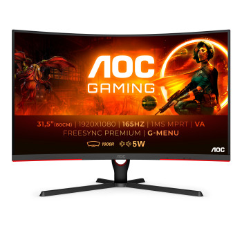 AOC C32G3AE BK monitor komputerowy 80 cm (31.5") 1920 x 1080 px Full HD LED Czarny, Czerwony