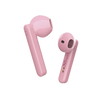 Trust Primo Zestaw słuchawkowy True Wireless Stereo (TWS) Douszny Połączenia muzyka Bluetooth Różowy