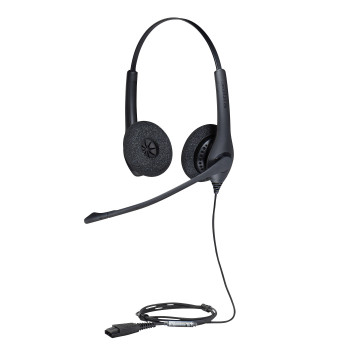 Jabra Biz 1500 Duo QD Zestaw słuchawkowy Przewodowa Opaska na głowę Biuro centrum telefoniczne Bluetooth Czarny