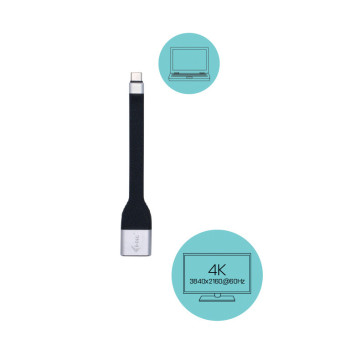 i-tec C31FLATDP60HZ adapter kablowy 0,11 m USB Type-C DisplayPort Czarny