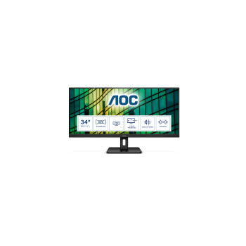 AOC E2 Q34E2A LED display 86,4 cm (34") 2560 x 1080 px Full HD+ Czarny