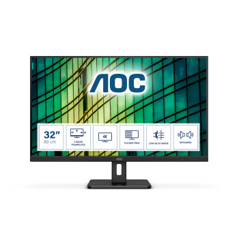AOC E2 U32E2N LED display 80 cm (31.5") 3840 x 2160 px 4K Ultra HD Czarny