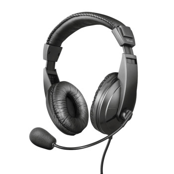 Trust 21661 słuchawki zestaw słuchawkowy Przewodowa Opaska na głowę Połączenia muzyka Czarny