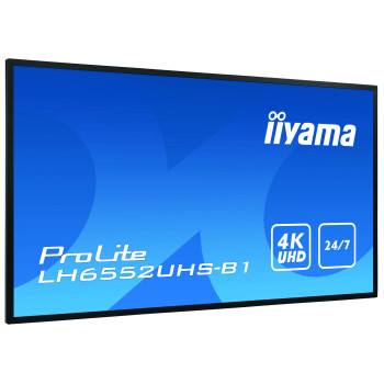 iiyama LH6552UHS-B1 signage display Płaski panel Digital Signage 163,8 cm (64.5") IPS 500 cd m² 4K Ultra HD Czarny Procesor