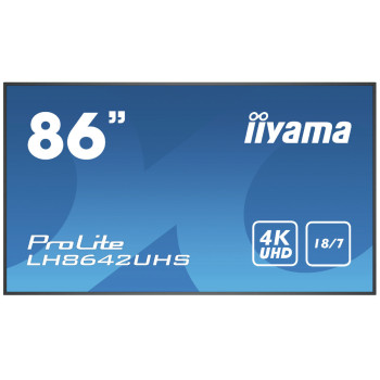 iiyama LH8642UHS-B3 signage display Płaski panel Digital Signage 2,17 m (85.6") IPS 500 cd m² 4K Ultra HD Czarny Procesor