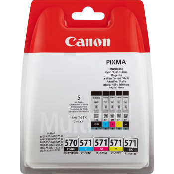 Canon 0372C004 nabój z tuszem 5 szt. Oryginalny Standardowa wydajność Czarny fotograficzny, Cyan fotograficzny, Czarny, Zdjęcie