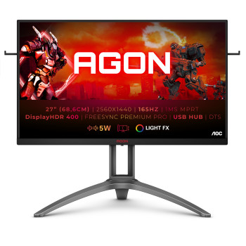 AOC AGON 3 AG273QX monitor komputerowy 68,6 cm (27") 2560 x 1440 px Quad HD LCD Czarny