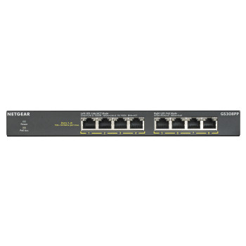 NETGEAR GS308PP Nie zarządzany Gigabit Ethernet (10 100 1000) Obsługa PoE Czarny