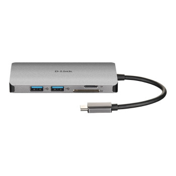 D-Link DUB-M810 stacja dokująca Przewodowa USB 3.2 Gen 1 (3.1 Gen 1) Type-C Srebrny