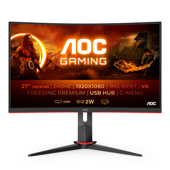AOC G2 C27G2ZU BK monitor komputerowy 68,6 cm (27") 1920 x 1080 px Full HD LED Czarny, Czerwony