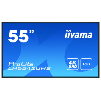 iiyama LH5542UHS-B3 signage display Płaski panel Digital Signage 138,7 cm (54.6") IPS 500 cd m² 4K Ultra HD Czarny Procesor