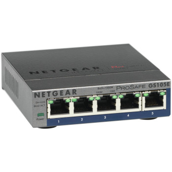NETGEAR GS105E-200PES łącza sieciowe Zarządzany L2 L3 Gigabit Ethernet (10 100 1000) Szary