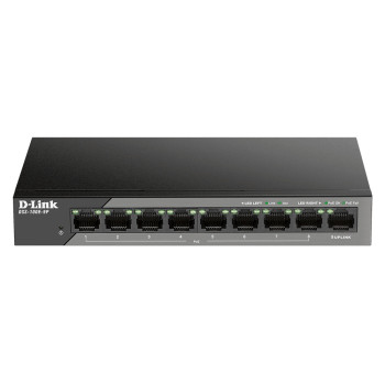 D-Link DSS-100E-9P łącza sieciowe Nie zarządzany Fast Ethernet (10 100) Obsługa PoE Czarny