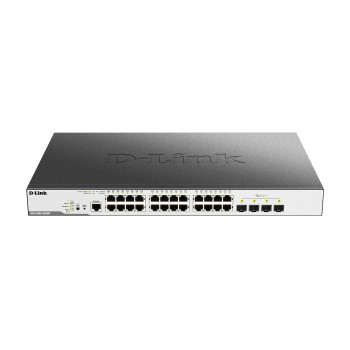 D-Link DGS-3000-28XMP łącza sieciowe Zarządzany L2 Gigabit Ethernet (10 100 1000) Obsługa PoE 1U Czarny