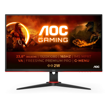 AOC 24G2SAE BK monitor komputerowy 60,5 cm (23.8") 1920 x 1080 px Full HD Czarny, Czerwony