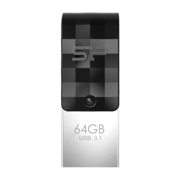 Silicon Power Mobile C31 pamięć USB 64 GB USB Type-A   USB Type-C 3.2 Gen 1 (3.1 Gen 1) Czarny, Srebrny