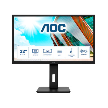 AOC Q32P2CA monitor komputerowy 80 cm (31.5") 2560 x 1440 px 2K Ultra HD LED Czarny