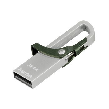 Hama "HOOK-STYLE", pamięć USB 32 GB USB Typu-A 2.0 Zielony, Metaliczny