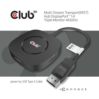CLUB3D CSV-7300 rozgałęziacz telewizyjny DisplayPort 3x DisplayPort