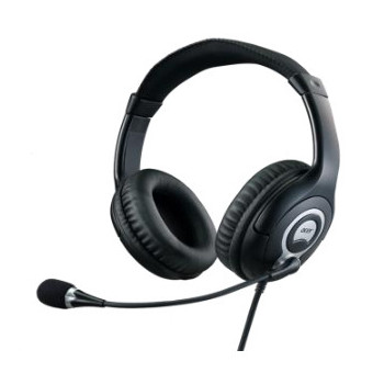 Acer GP.HDS11.00T słuchawki zestaw słuchawkowy Przewodowa Opaska na głowę Czarny, Szary
