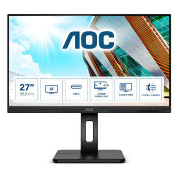 AOC U27P2CA monitor komputerowy 68,6 cm (27") 3840 x 2160 px 4K Ultra HD LED Czarny