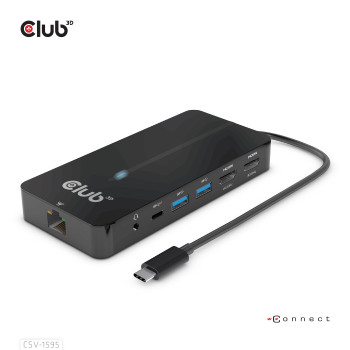 CLUB3D CSV-1595 huby i koncentratory USB 3.2 Gen 1 (3.1 Gen 1) Type-C 5000 Mbit s Czarny