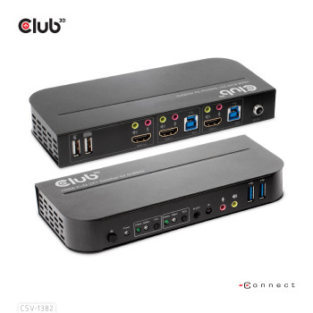 CLUB3D CSV-1382 przełącznik KVM Czarny