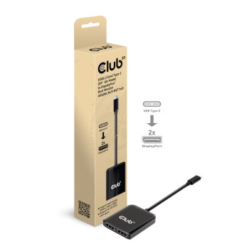 CLUB3D CSV-1555 adapter kablowy 1,5 m USB Type-C 2 x DisplayPort Czarny