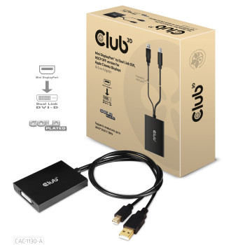 CLUB3D CAC-1130-A adapter kablowy 0,6 m DVI-D Czarny