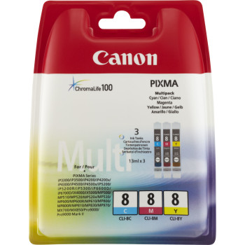 Canon 0621B029 nabój z tuszem 3 szt. Oryginalny Cyjan, Purpurowy, Żółty