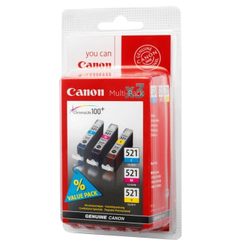 Canon CLI-521 C M Y nabój z tuszem 3 szt. Oryginalny Cyjan, Purpurowy, Żółty
