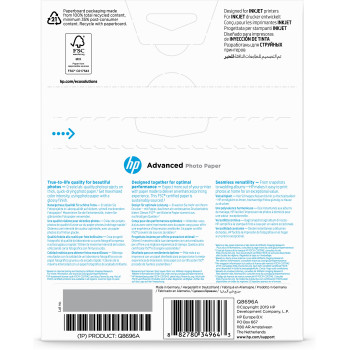 HP Papier fotograficzny Advanced, błyszczący – 25 arkuszy 13 x 18 cm bez marginesów