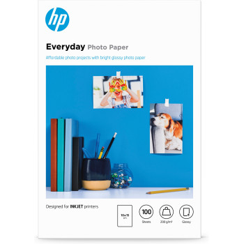 HP Papier fotograficzny Everyday, błyszczący – 100 arkuszy 10 x 15 cm