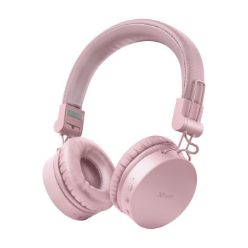 Trust 23910 słuchawki zestaw słuchawkowy Przewodowy i Bezprzewodowy Opaska na głowę Muzyka Micro-USB Bluetooth Różowy