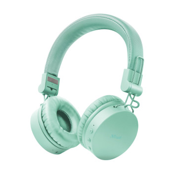 Trust 23912 słuchawki zestaw słuchawkowy Przewodowy i Bezprzewodowy Opaska na głowę Muzyka Micro-USB Bluetooth Turkusowy