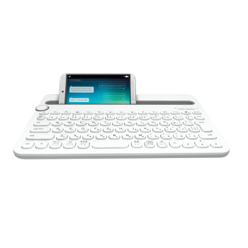 Logitech Bluetooth® Multi-Device Keyboard K480 klawiatura QWERTY Amerykański międzynarodowy Srebrny, Biały