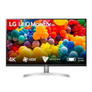 LG 32UN500-W 80 cm (31.5") 3840 x 2160 px 4K Ultra HD Czarny, Srebrny, Biały