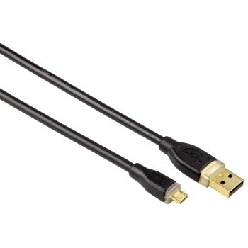 Hama USB Connecting Cable, USB-A Plug - Micro USB Plug, 1.8 m, black kabel USB 1,8 m USB A Czarny