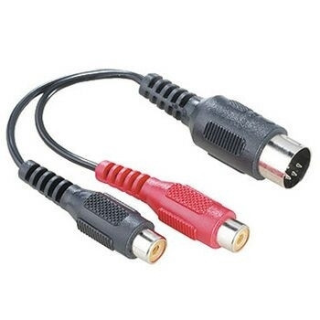 Hama Audio Adapter 2 RCA Female Jacks - 5-pin DIN Male Plug kabel audio 2 x RCA DIN (5-pin) Czarny