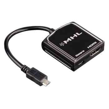 Hama MHL kabel HDMI 0,2 m HDMI Typu A (Standard) Czarny