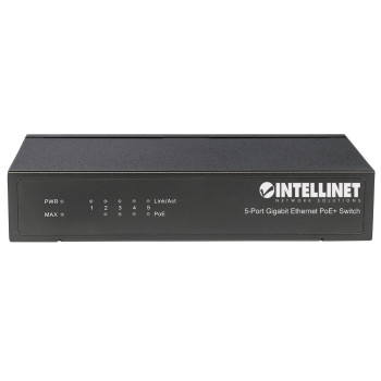 Intellinet 561228 łącza sieciowe Nie zarządzany Gigabit Ethernet (10 100 1000) Obsługa PoE Czarny