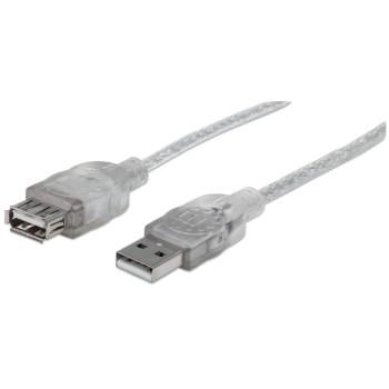 Manhattan 340502 kabel USB 4,5 m USB 2.0 USB A Srebrny